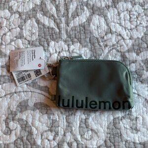 Lululemon Clippable Card Pouch ~ Grey Eucalyptus/Legacy Green ~ NWT